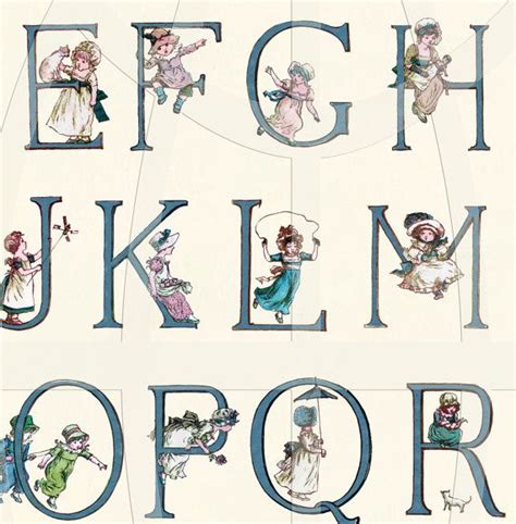 Kate Greenaway Alphabet 002 Wonderful Vintage Alphabet Print Etsy
