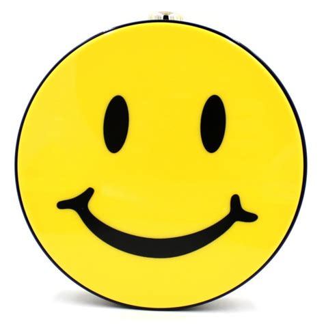 Yellow Happy Face Emoji Harajuku Round Arcylic Evening