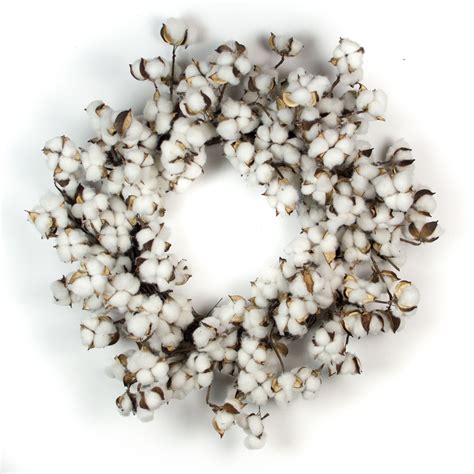 Faux Cotton Wreath - 28 | Cotton decor, Cotton boll wreath, Cotton wreath