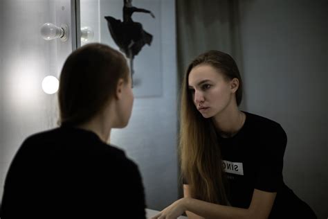 Girl Looking Into The Mirror Image Free Stock Photo Public Domain