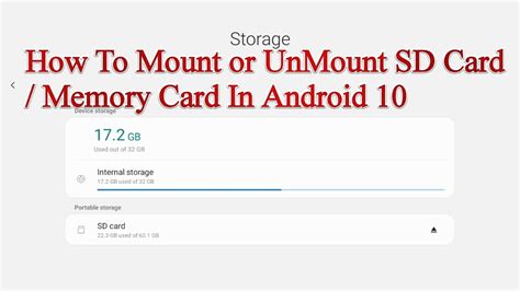 Sd card means a type of memory card typically used in digital cameras and other portable devices. How To Mount or UnMount SD Card/Memory Card in Android 10 - YouTube