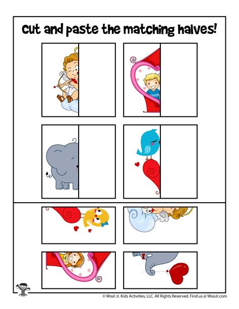 Valentine S Day Preschool Cut And Paste Puzzle Worksheet Woo Jr