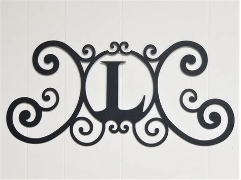 Scrolled Iron Metal Letter L Monogram Personalized Initial Wall Art