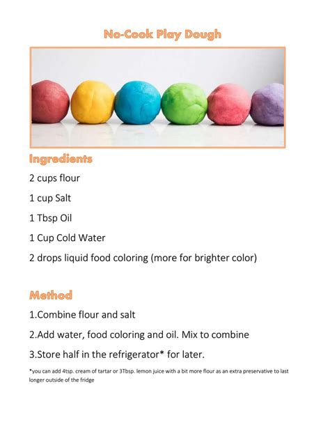 Make Play Dough Without Cooking Easy Diy Recipe