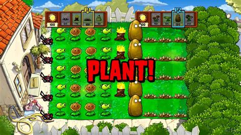 Plants Vs Zombies Xbox 360 Co Op Hard Day Part 1 Youtube