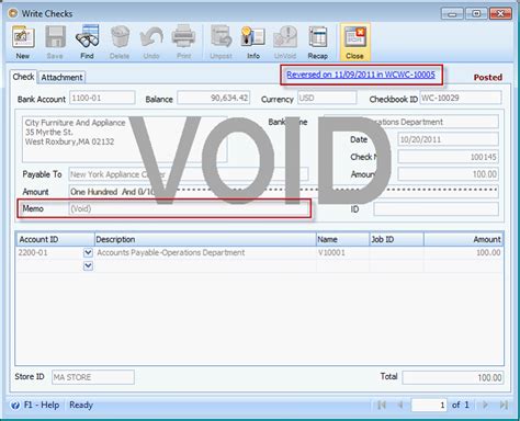 Select the date range in which the check was received and select apply. Banking > Voiding Write Checks when Enable check reversal for voiding options is enabled