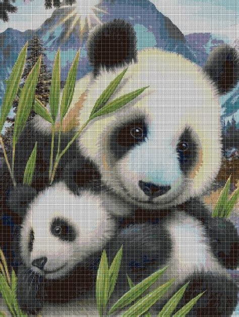 Pandas Cross Stitch Pattern In Pdf Dmc Cross Stitch Autumn Cross