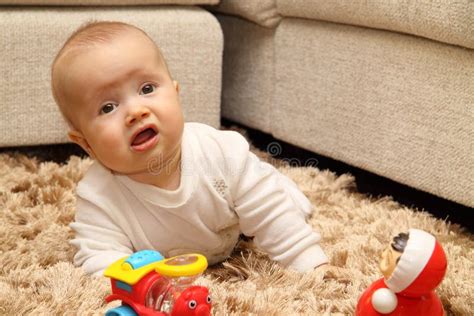 Small Child On Carpet Stock Photo Image Of Child Male 12437268