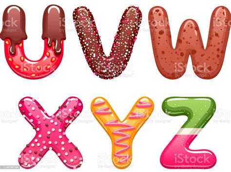 Decorated Sweets Abc Letters Set Stock Illustration Download Image