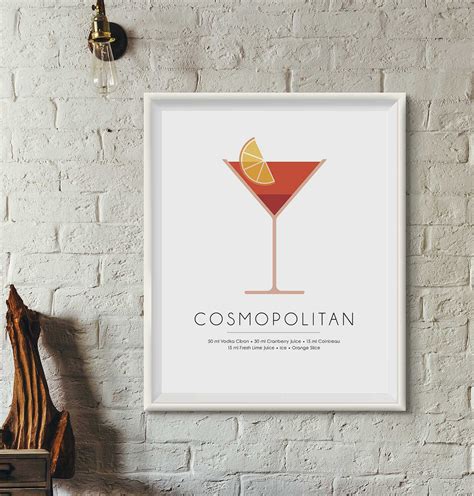 Cosmopolitan Minimalist Cocktail Posters Classic Cocktail Art
