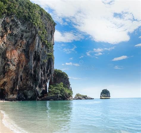 Cliffs In Ao Phra Nang Cave Beach In Krabi Province Thailand Stock