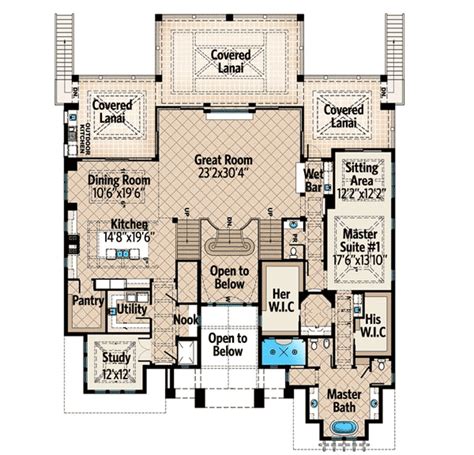 In other instances, the master bedroom gains privacy from the children's rooms when the master bedroom is situated on the main level and the kids' rooms are located on the second floor. Two Master Suites - 66329WE | Architectural Designs ...