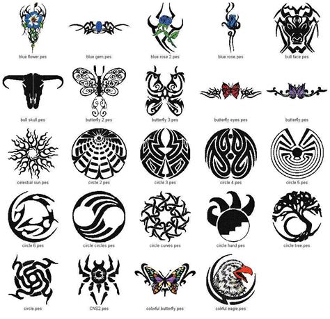 Various Tattoo Designs And Their Meaningss Are Shown In This Image