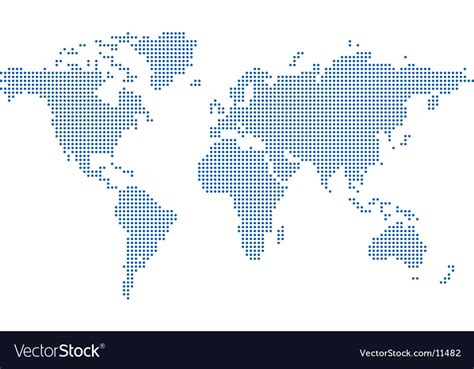 Dots World Map Royalty Free Vector Image Vectorstock