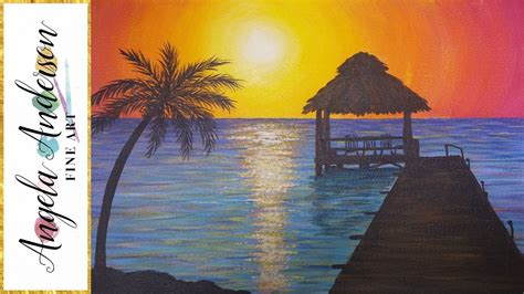 Beach Sunset Acrylic Painting Tutorial Shirlene Smothers