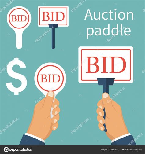 Auction Paddle Isolated Stock Vector Image By ©
