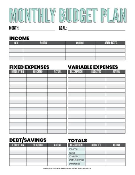 Free Blank Budget Worksheet Printables To Take Charge Of