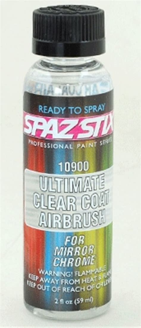 Spaz Stix 10900 Ultimate Clear Coat Airbrush Paint 2oz For Mirror
