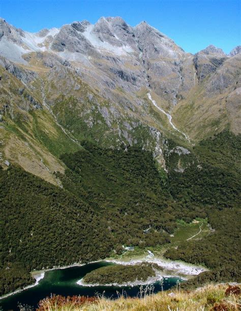 Mountain Scenery Above Lake MacKenzie Viewed From The Routeburn Track Nz South Island Scenery