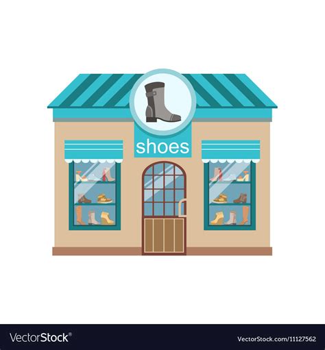 Shoe Shop Commercial Building Facade Design Vector Image