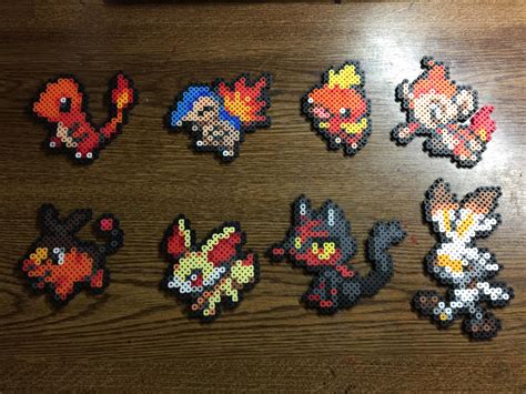 Fire Pokémon Starters Made Out Of Perler Beads Rpokemon