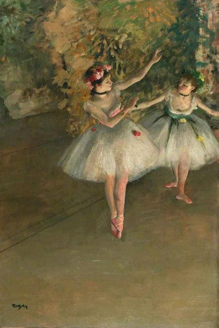 Edgar Degas Two Dancers On The Stage Impressionist Art Posters Degas