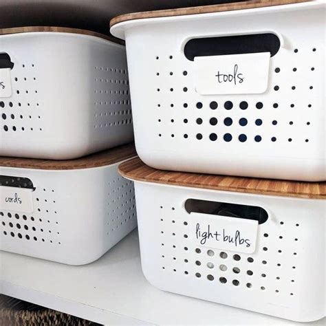 White Nordic Storage Baskets With Handles Storage Baskets Integrated