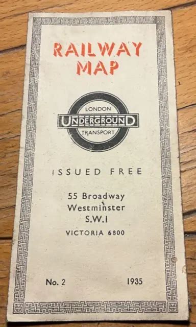 1935 London Underground Transport Railway Map No2 Harry Beck Tube Map