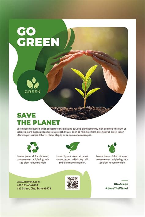 Environment Flyer Layout With Green Accents Corporate Identity Template
