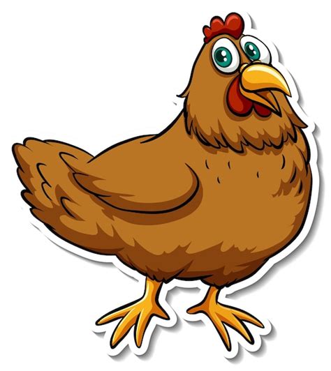 Free Vector Chicken Farm Animal Cartoon Sticker