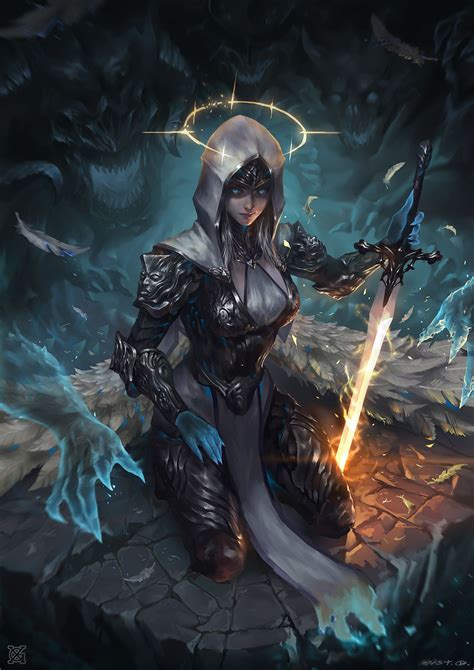 Artstation Dark Angel Mist Xg Fantasy Female Warrior Warrior Woman Fantasy Art Women