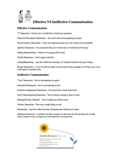 Communication Style Worksheets