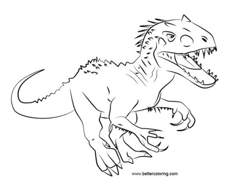 Jurassic World Indoraptor Coloring Page Ecoloringpage