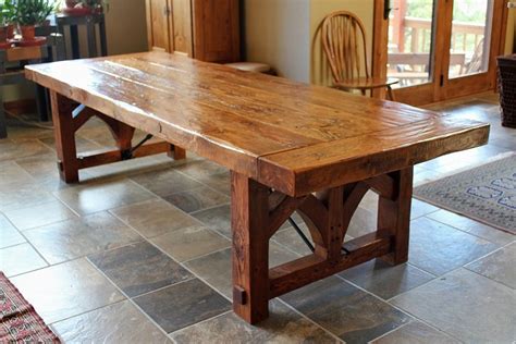 A large size dining table makes it a great in behalf of either people pro large families chaplet the people these tables use clean lines with no unnecessary lines. images of rustic dining tables | Custom Farmhouse Dining Table by Sentinel Tree Woodwo… | Dining ...