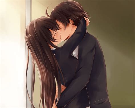 Romantic Background Anime Kiss High Resolution And Free