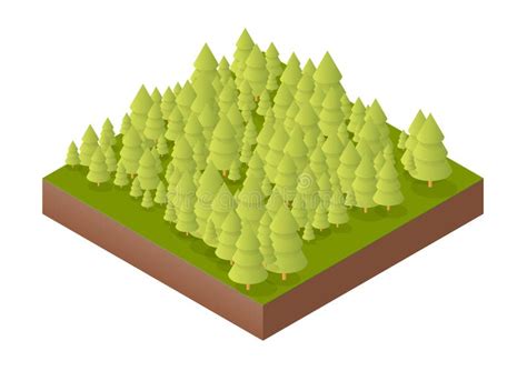 Nature Forest Landscape Of Isometric Stock Vector Illustration Of