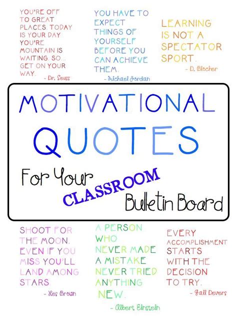 Motivational Quotes Bulletin Board Freebie Teaching Quotes Classroom Quotes Classroom