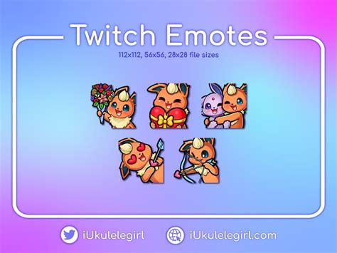 Flareon Valentines Emotes Twitchdiscord Etsy