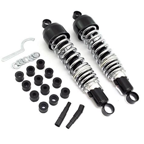 Shocks Absorbers Rear Deluxe Blackchrome 128 325 Mm Round For Motorcycle