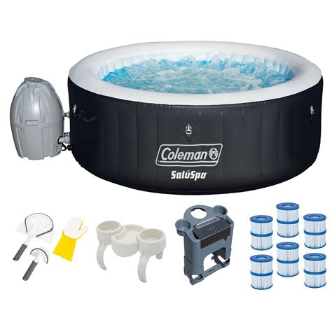 Coleman Saluspa 4 Person Inflatable Spa Hot Tub With Accessories