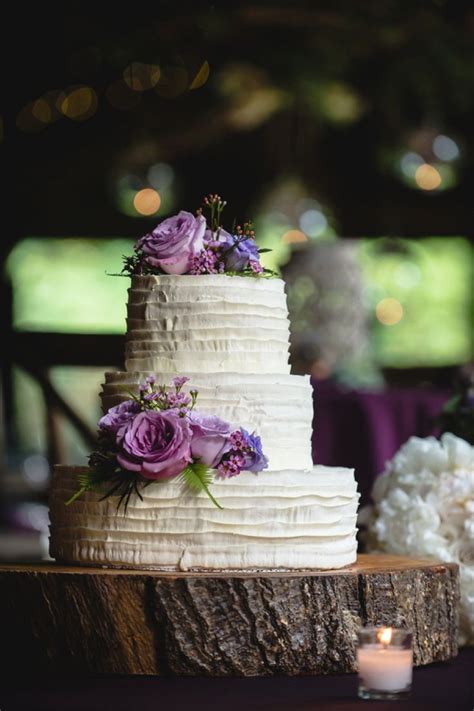 Simple And Elegant Purple Wedding Cake A Purple Rustic