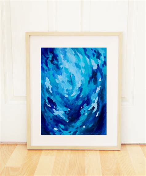 Blue Abstract Painting Navy Aqua Original Painting Framed Etsy Uk