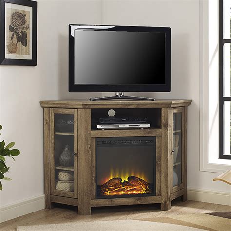 Union Rustic Rena Corner Tv Stand With Electric Fireplace And Reviews