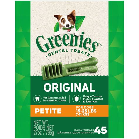 Greenies Original Flavor Natural Petite Dental Treat Chews For Small