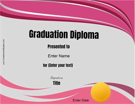 Free Customizable And Printable Diploma Template