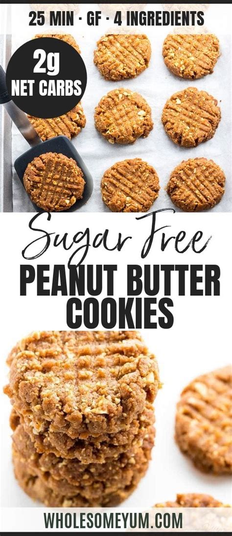 The easiest and best sf oatmeal cookie recipe i have found. Sugar-Free Low Carb Peanut Butter Cookies Recipe - 4 ...