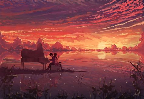 60 Anime Sunset Wallpapers Download At Wallpaperbro Sunset Wallpaper
