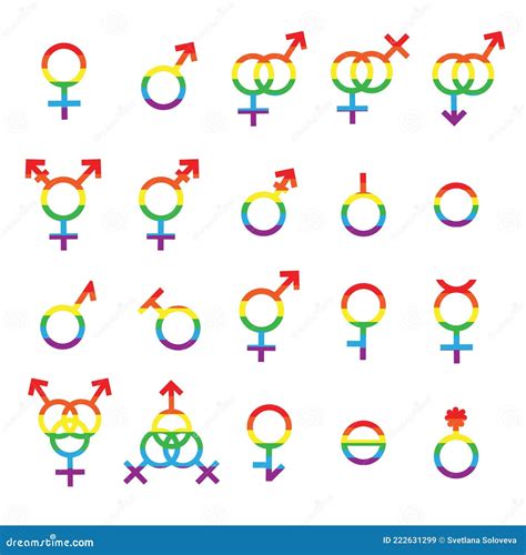 Vector Rainbow Gender Symbol And Sex Orientation Stock Vector Illustration Of Pictogram