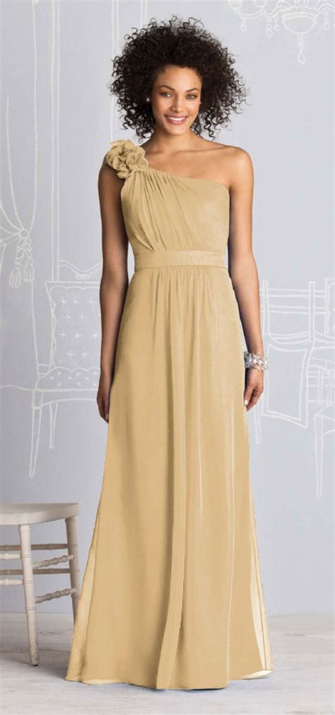 For classic elegance, choose a gold beaded bridesmaid dress with a maxi hem that sweeps the floor. Champagne gold bridesmaid dresses 2016-2017 | B2B Fashion