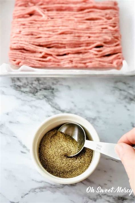 How To Make Bulk Breakfast Sausage Seasoning Oh Sweet Mercy